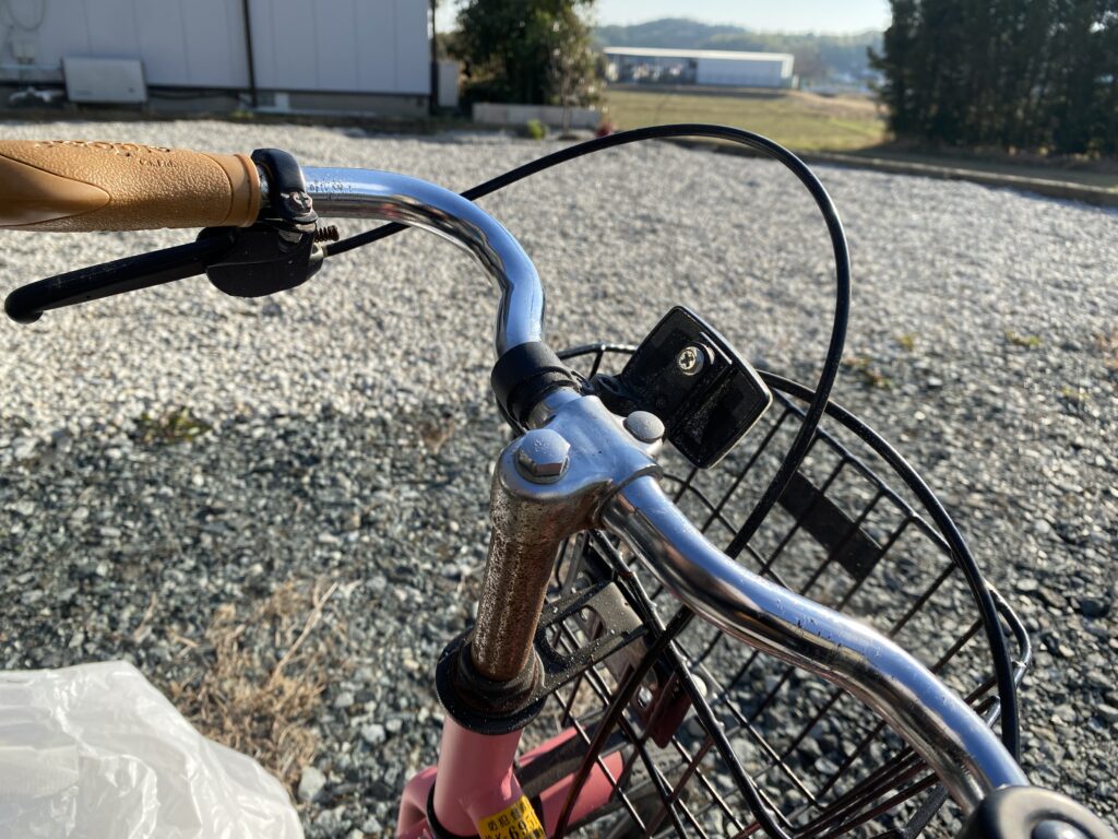 綺麗になった自転車のハンドル